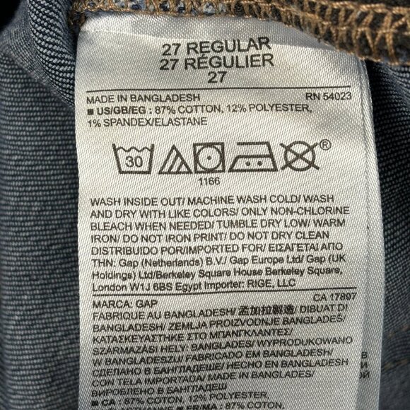 Gap Resolution Slim Straight Raw Hem Women's size 27 Dark Wash Blue Denim jeans - Picture 5 of 6